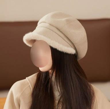 여성 플러시 엣지모자 겨울모자 방한모자 패션모자