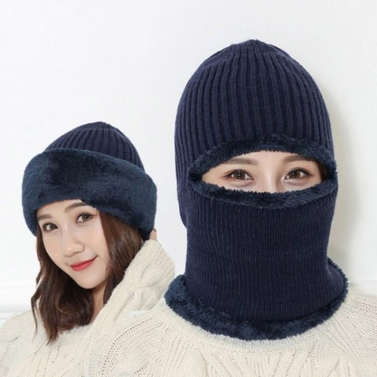 남여공용 머리 얼굴 방한 보호 전면 융털 두건 비니
