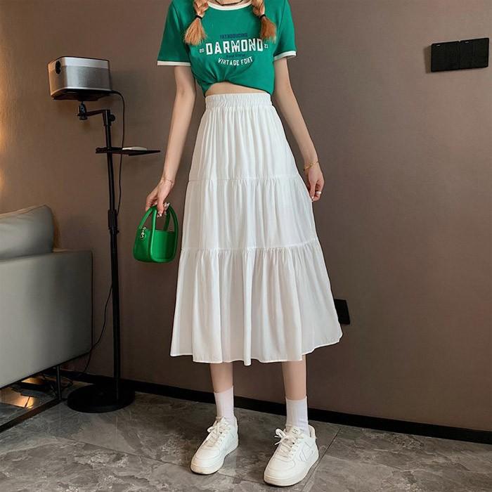 여성치마 플레어 캉캉스타일 봄 여름 예쁜 롱스커트
