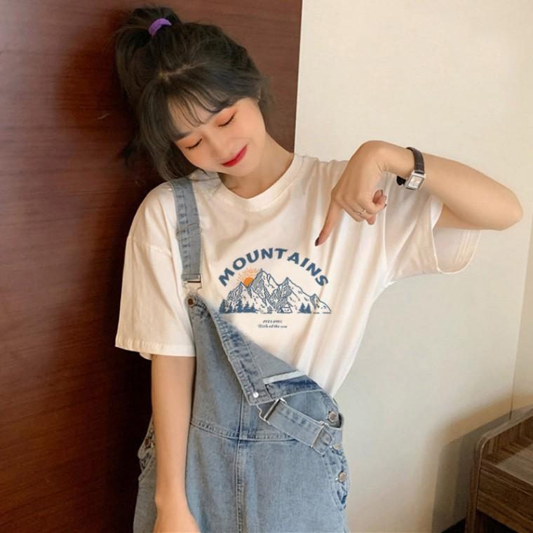 여성 루즈핏 박스티셔츠 프린팅티 여름반팔티 깔끔