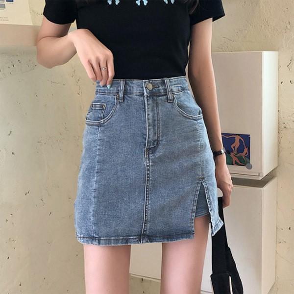 여성치마 청치마 치마바지 트임 신축성좋은 섹시한