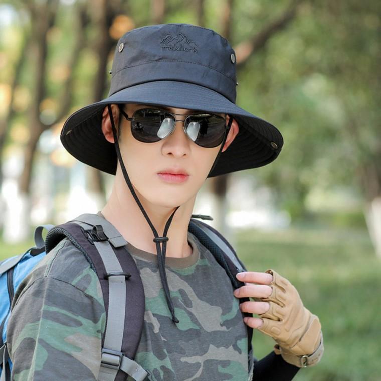 남성 스냅단추 버킷햇 트레킹 등산 사파리 벙거지모자