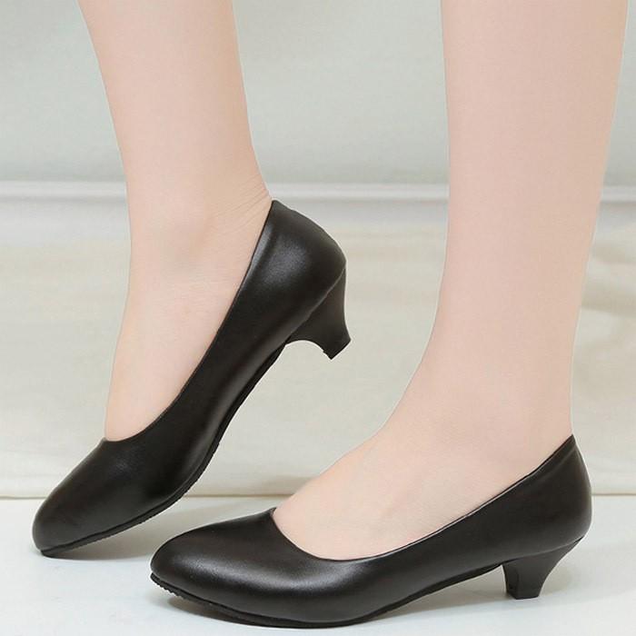 블랙 면접 발편한 펌프스 구두 데일리 힐 정장 3cm