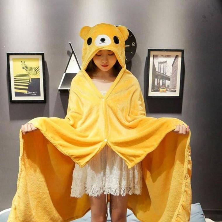 캐릭터 동물 추천 무릎담요 직장인 망토 모자담요 후드담요 무릎담요 학생