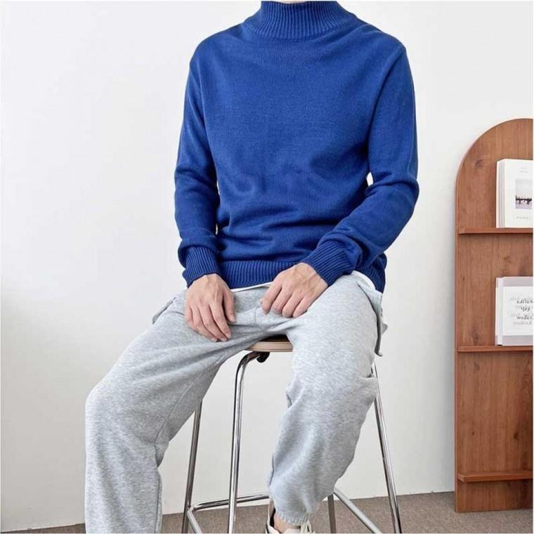 반목 남성 골지 컬러 데일리 긴팔 남자 스웨터 니트 스웨터 정장 헨리넥