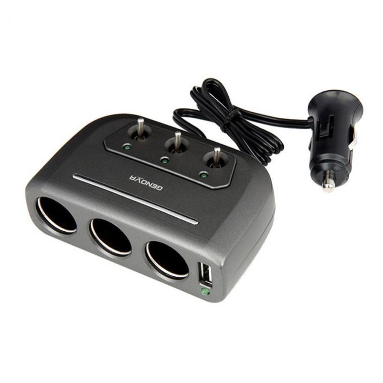 삼진 제노바 USB 스위치 3구 소켓 / 멀티소캣 잭