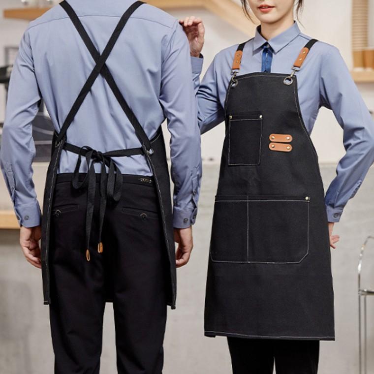 데님 캔버스 앞치마 롱 허리 남녀공용 에이프런 2컬러