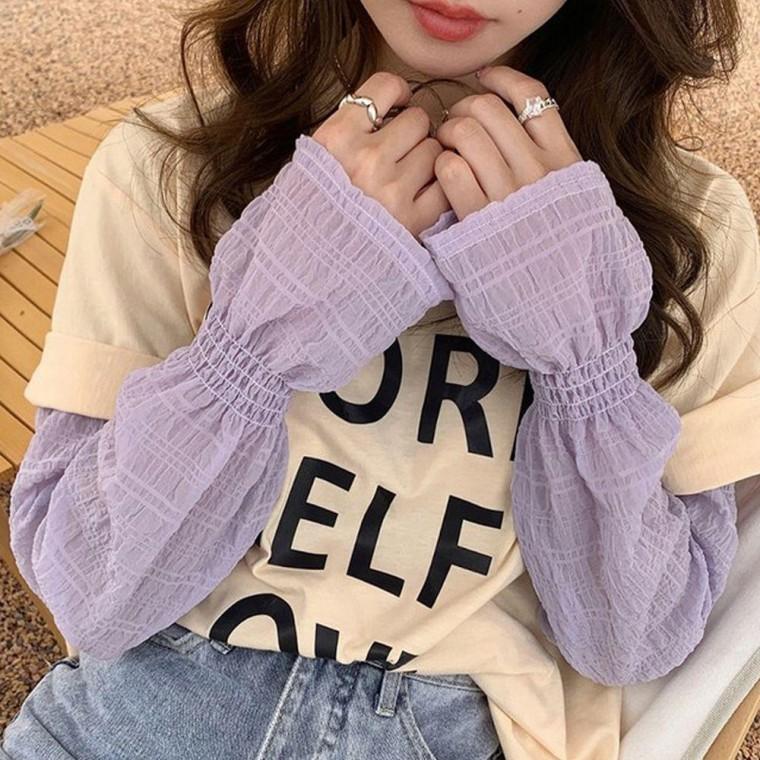 여성 여름 손등 팔 가리개 예쁜 쿨 토시 퍼플 팔토시 쿨토시 골프팔 테니스 자전거