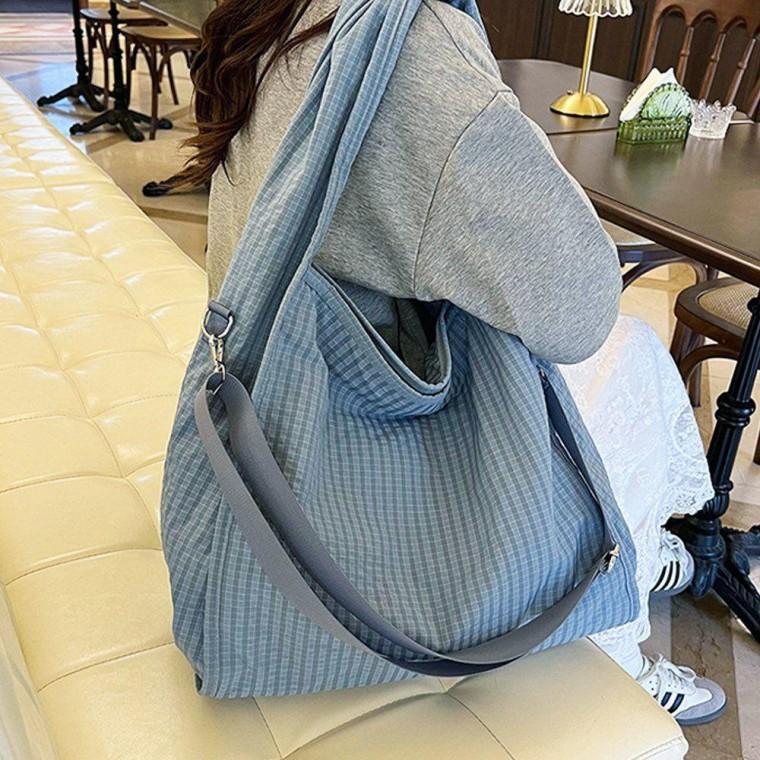 빅 숄더 크로스 백 보부상 대학생 데일리 가방 블루 빅숄더백 휘뚜루마뚜루 여성 데일리백