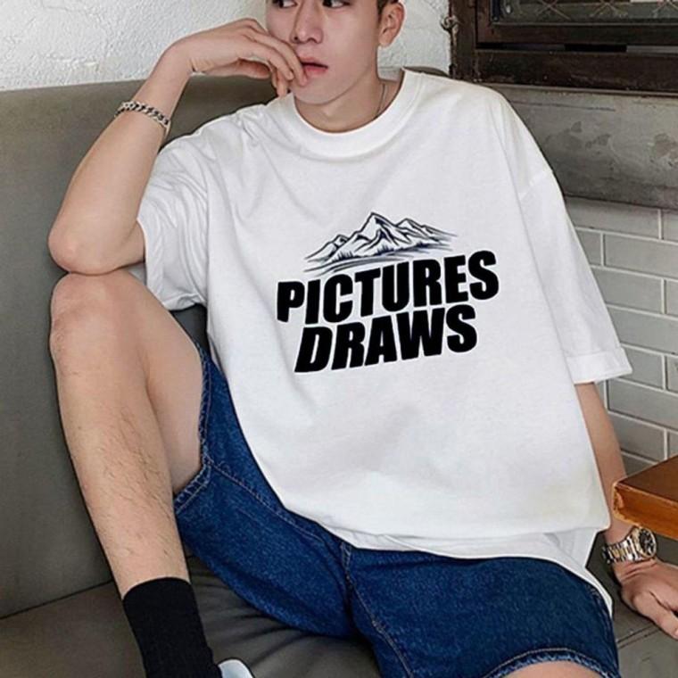스트릿 패션 남성 널널한 핏감 오버핏 반팔 티셔츠 남자 라운드 브리넥 브이넥반팟 반팔티