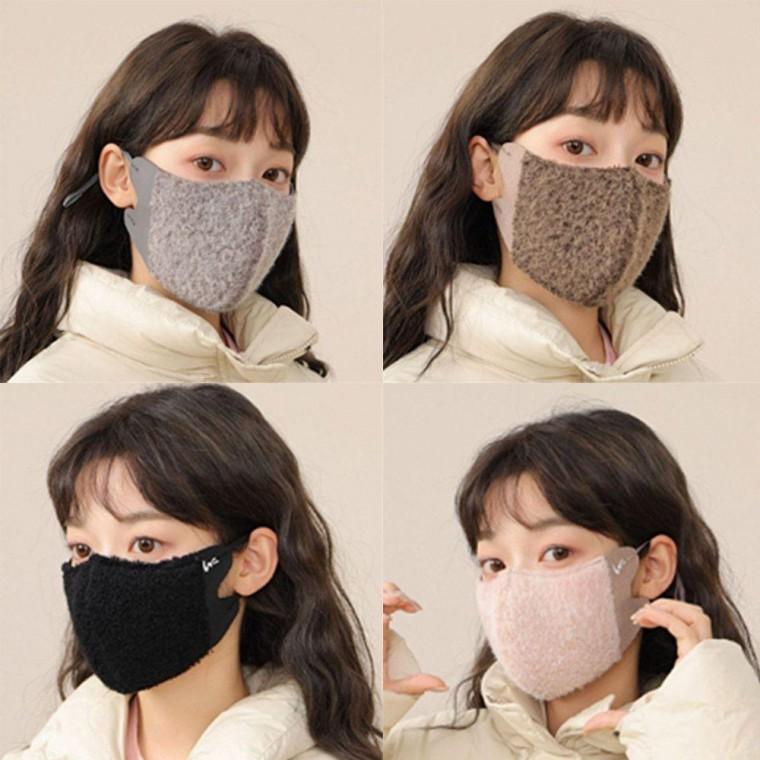 남녀 공용 전면 뽀글이 디자인 길이 조절 패션 마스크 겨울 방한 스키 오토바이 기모