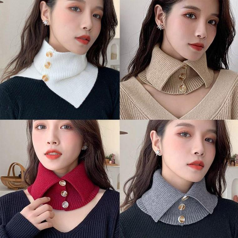 여성 겨울 예쁜 패션 목 보호 단주 터틀넥 워머 페이크 카라 겨울목 폴라 후리 스목