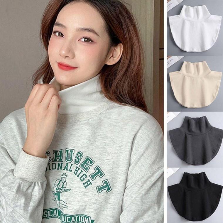 남성 여성 깔끔 무지 목 보호 방한 페이크 폴라 카라 겨울목 후리 스목 페이크목