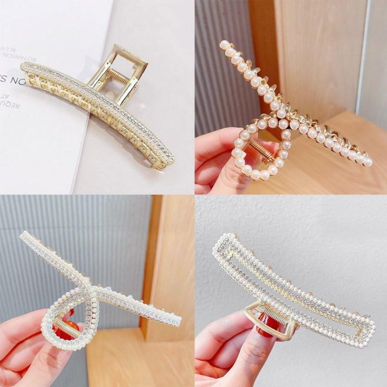 큐빅 진주 예쁜 디자인 여성 헤어 악세서리 집게핀 머리핀 헤어핀 리본집게핀 클립핀