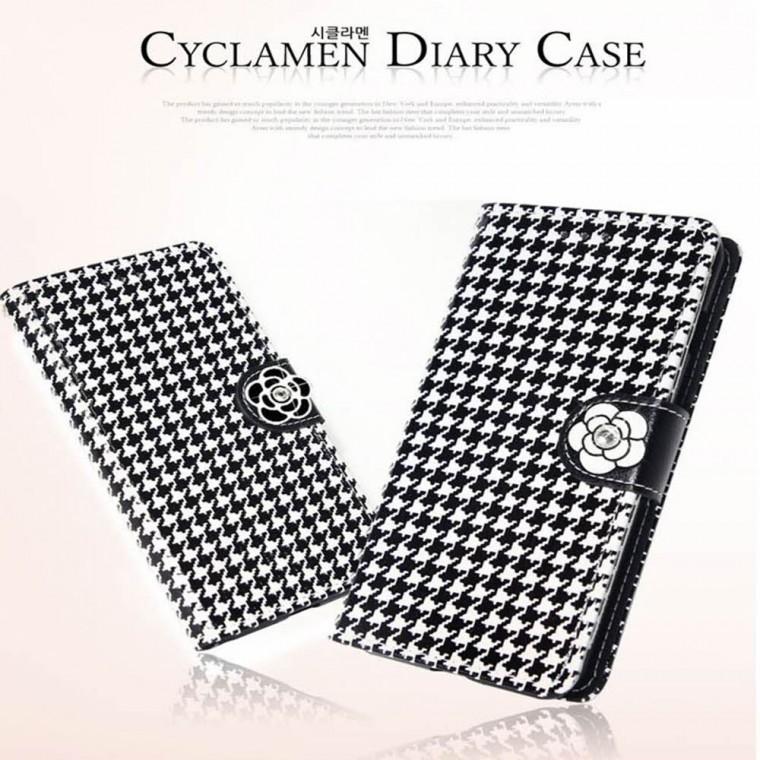 러브엔 하운드 투스 로즈 다이어리 갤럭시A31용 케이스/카드수납/이중지갑형