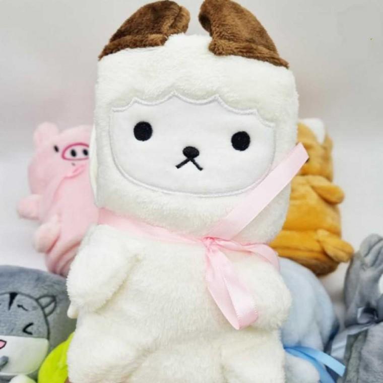 극세사 동물담요 흰색양 극세사담요