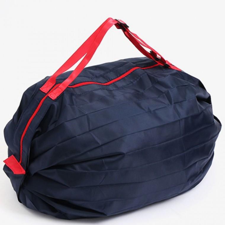 시장가방 네이비 50x35cm 경량 수납 밴딩 대용량