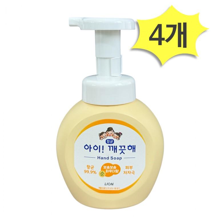 아이깨끗해 핸드워시 순 보송보송 파우더향 250ml x 4개 손세정제 물비누 거품