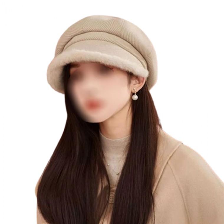 여성용 겨울 베레모 빵모자 플러시 엣지모자 기모모자
