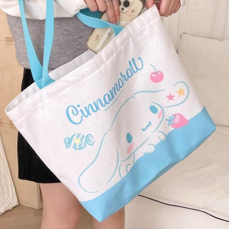 화이트 빼꼼 시나모롤 에코백 가방 보조가방 캐릭터가 캐릭터 가방 숄더백 보조 에코백