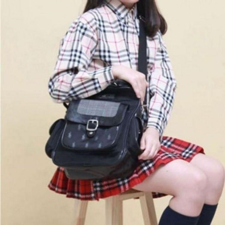 아동 학원 보조가방 체크 크로스백 손가방 귀여운 아이 방수가방 손 학원 크로스백 보조 초등 가방 백