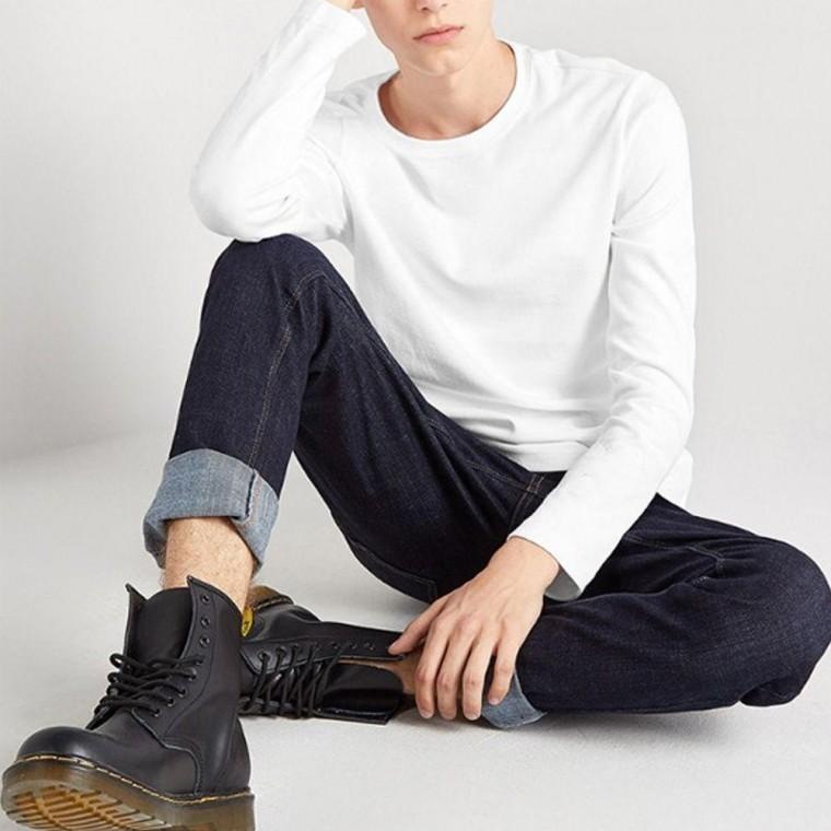 남자 레이어드 티셔츠 긴팔 V넥 티 이너 기모 무지 기능성긴팔 흰티 기모 기본 남성 브이넥 레이어드티