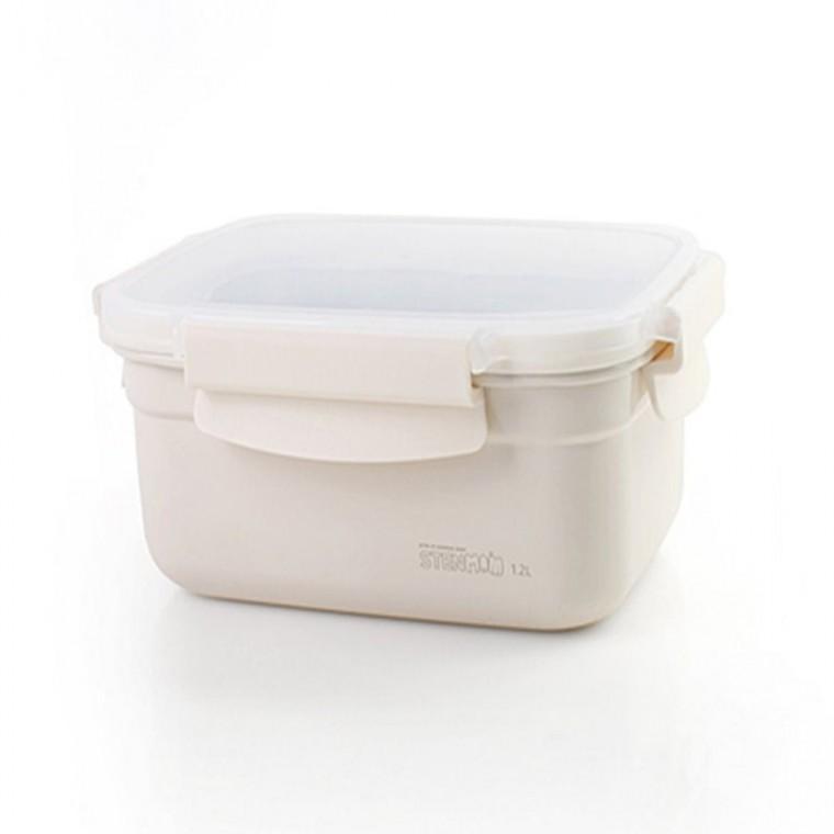 스텐맘 세라믹 컬러직사각 밀폐용기(1200ml)