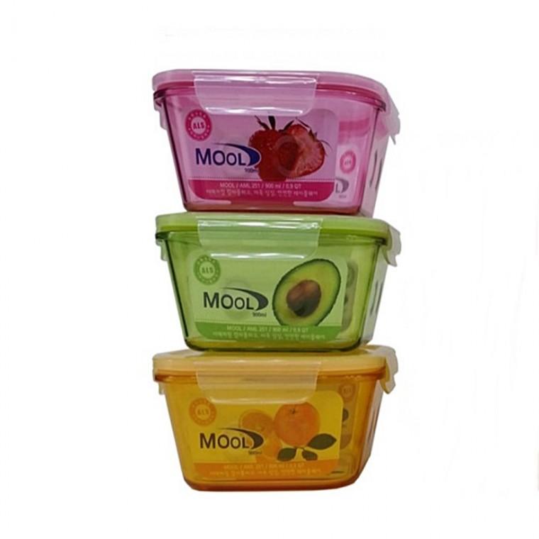 물방울 정사각 밀폐용기 900ml(색상랜덤)