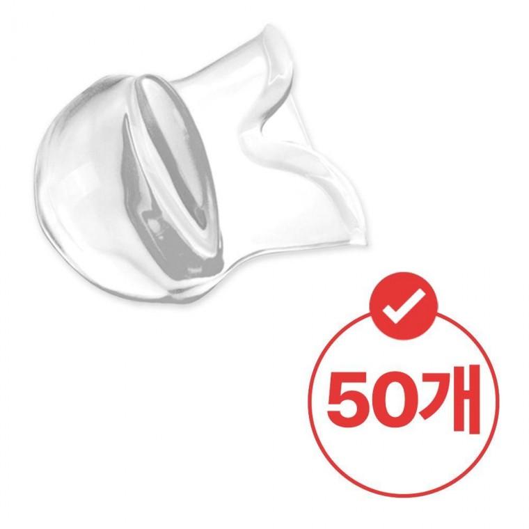 혀에끼우는 수면보조기구 투명실리콘 혀스토퍼 50개 혀리테이너 혀에끼우는 혀스토퍼 혀커버 수면