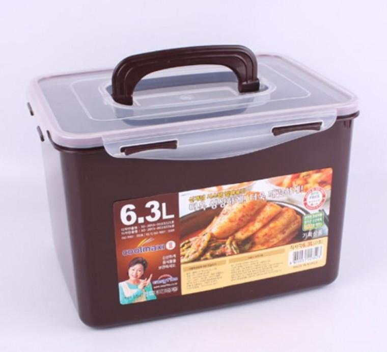 쿨맥시 직사각 밀폐용기 21호(초코)6.3L