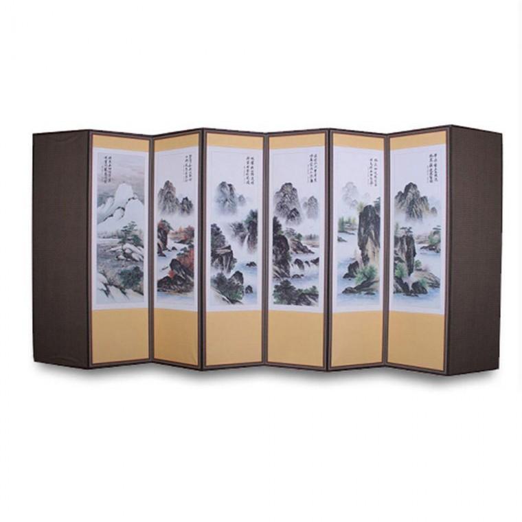 추사글씨 산수화 8폭 병풍 (커버포함) 명절 제사 차례