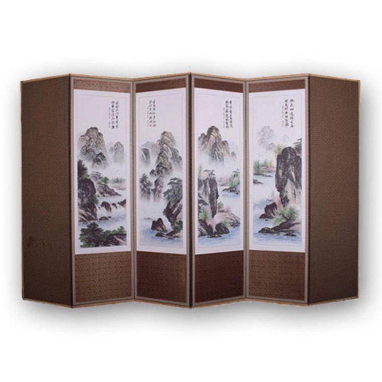 옥비단 반야 산수화 6폭 병풍(커버포함) 명절 제사 차례