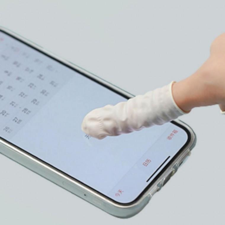 골무 손가락 장갑 위생 라텍스 스마트폰터치 200개입