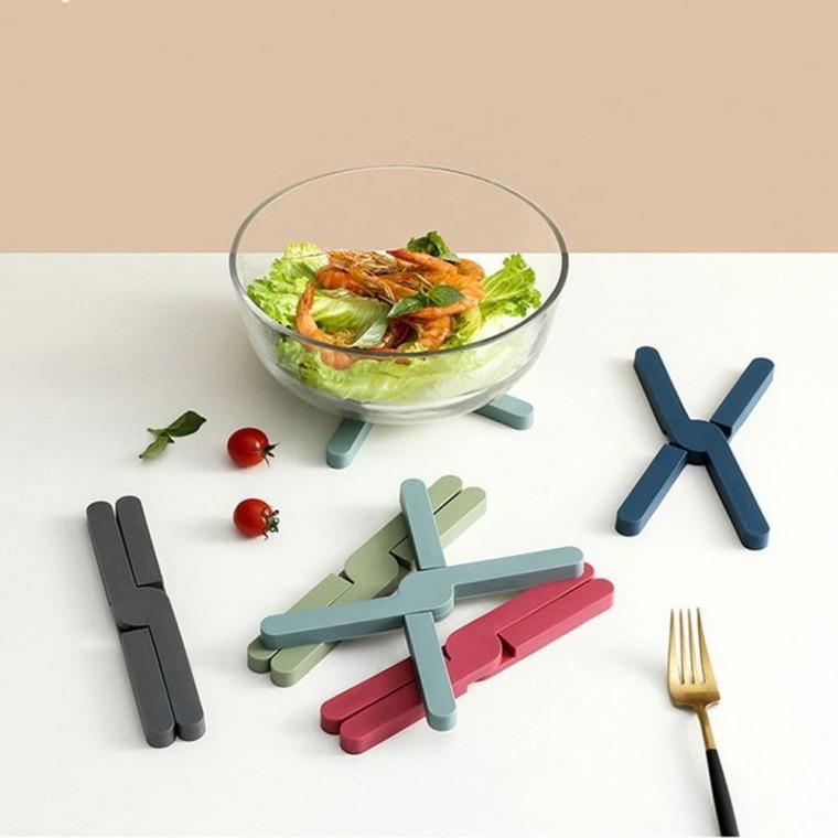 실리콘 접이식 미끄럼방지 답례품 받침 냄비 주방잡화 4pcs 용품 테이블
