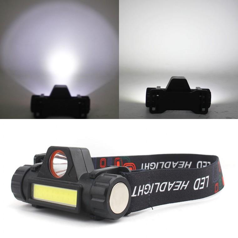 충전식 헤드랜턴 H2in1 COB XPE LED 자석 작업등 낚시 각도