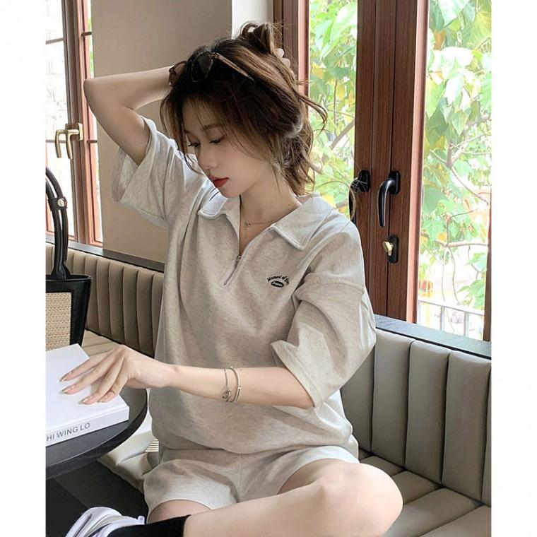 여자 반집업 카라 트레이닝 세트