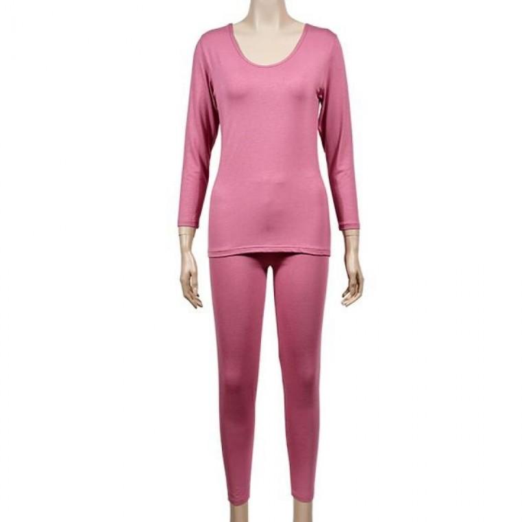 여성 자연 섬유 베이직 여자 내의 내복 상하 세트