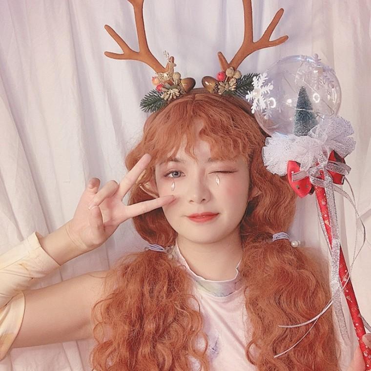 루돌프 사슴 뿔 동물 캐릭터 머리띠 놀이공원 파티 크리스마스 이벤트 헤어밴드