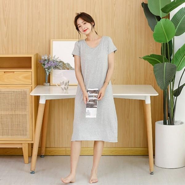 노브라 캡내장 원피스 홈웨어 잠옷 2color 모달 브라캡 마실룩