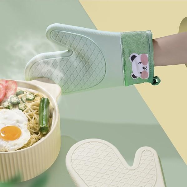 [덥석덥석]  가득 오븐 장갑 실리콘 곰돌이 주방 장갑 베이킹 필수템 냄비