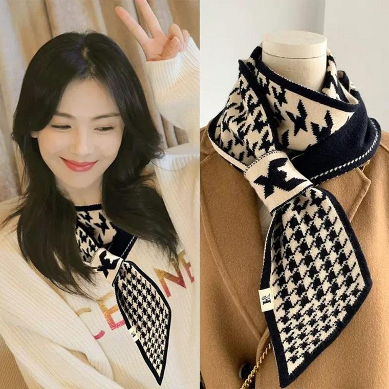 예쁜 커플 목도리 여성 클래식 모 롱 머플러 블랙 여자 간절기 겨울 선물 작은 고리