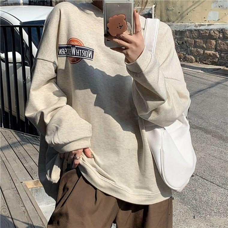 오버핏 캐쥬얼 데일리 티 셔츠 여성 기모 예쁜 맨투맨 여자 맨투맨티 긴팔 티셔츠 긴팔티