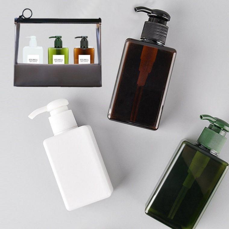 여행용 샴푸통 화장품 무지 공병 용기 100ml 3종 다크 수영장 펌핑 휴대용 크림