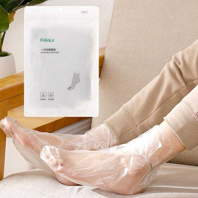 발 관리 일회용 풋 크림 보습 흡수 비닐 양말 100매 뒤꿈치 패드 발뒤꿈치 각질 제거