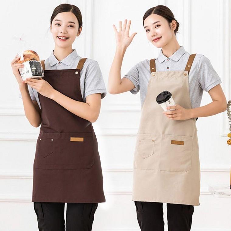 깔끔한 디자인 카페 공방 캠핑 홀더넥 방수 앞치마 주방 어린이집 식당 바리스타 꽃집