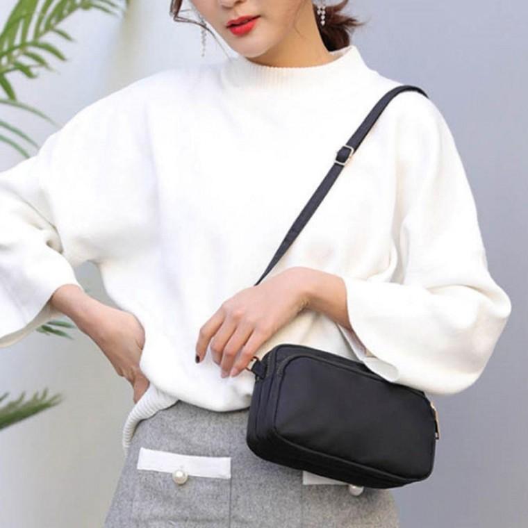 여성 간편 외출 여행 보조 가방 캐주얼 크로스백 숄더백 쇼퍼백 여자 체인 캔버스백