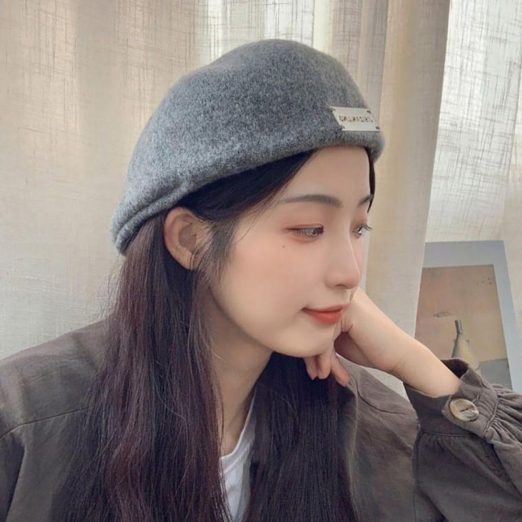 여성 캐주얼 스타일 메탈 포인트 베레모 모자 여자 가을 겨울 팔각모 뉴스 보이캡 헌팅캡