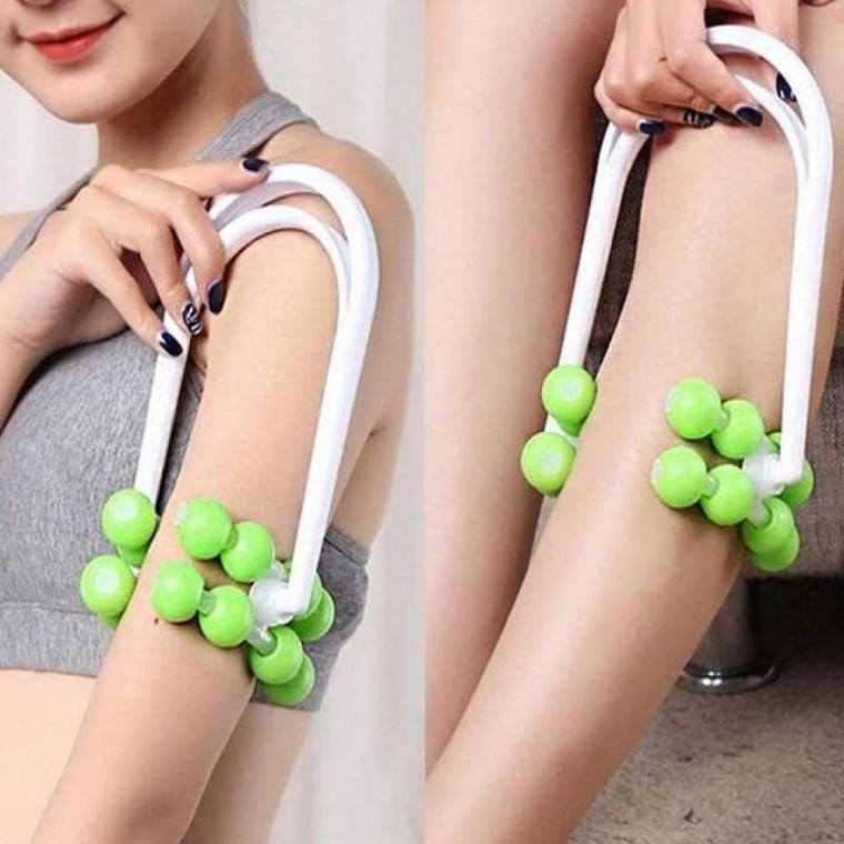 팔 다리 종아리 팔뚝 휴대용 간편 마사지 이중 롤러 안마기 용품 지기 전신 지압 목안마