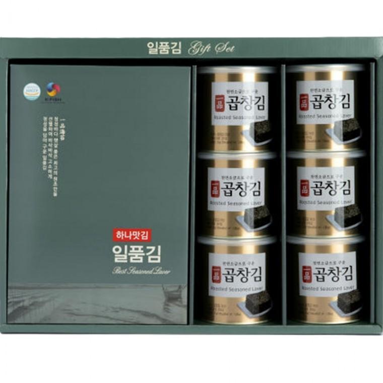 일품 곱창김 30g 6캔 무조미 파래김 5매입 5봉 김 선물세트 설 선물세트 추석 명절