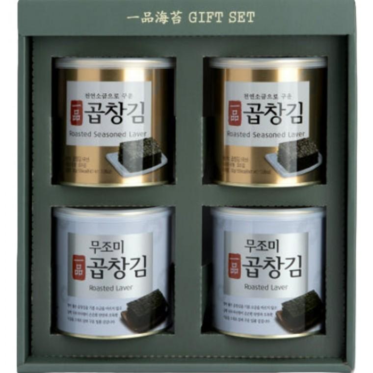 일품 곱창김 30g 2캔 일품 무조미 곱창김 22g 2캔 김선물세트 설 선물세트 추석 명절